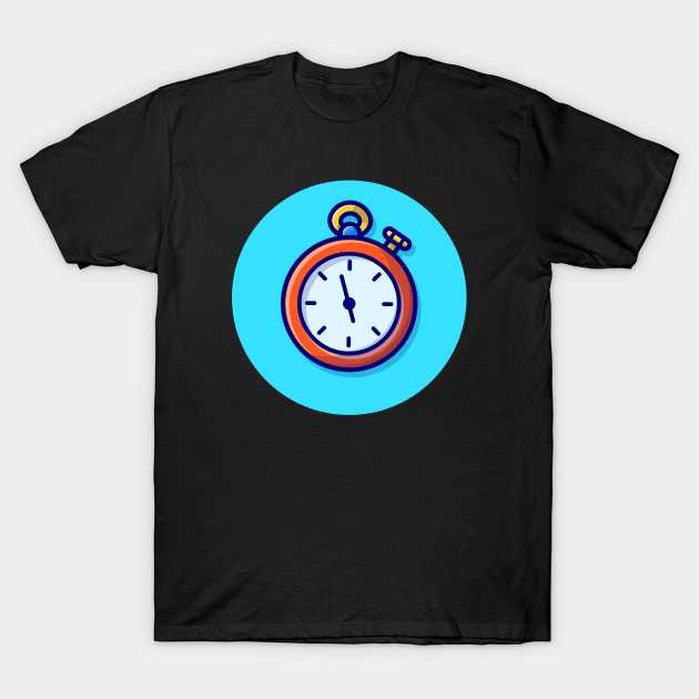 Stopwatch Timer Cartoon Vector Icon Illustration Timer TShirt